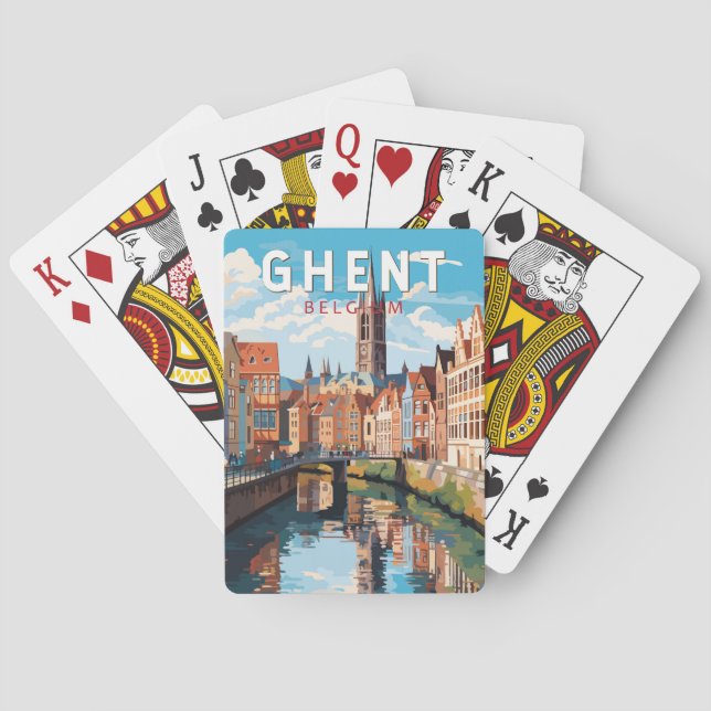 Baraja De Cartas Ghent Belgium Viaje de arte (Reverso)