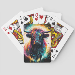 Baraja De Cartas Ghostly Grace: Vaca Highland espectral Holográfica