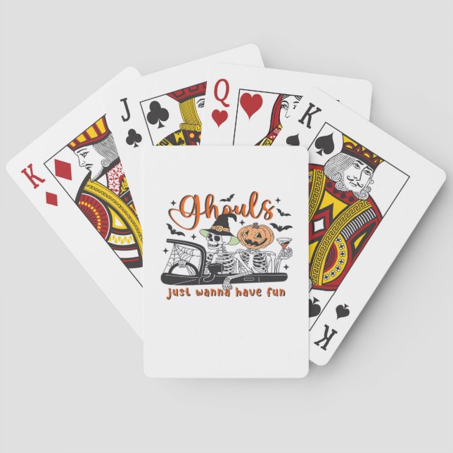 Baraja De Cartas Ghouls solo quiere divertirse - Halloween Skeletts (Reverso)