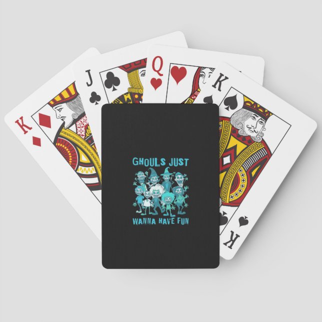 Baraja De Cartas Ghouls solo quiere divertirse - Spooky Design Grap (Reverso)