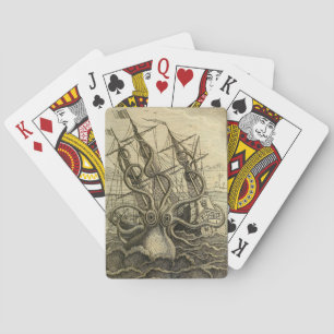 Baraja De Cartas Giant Octopus Vintage 1801 Etching