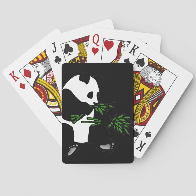 Baraja De Cartas Giant Panda come Bamboo negro (Reverso)