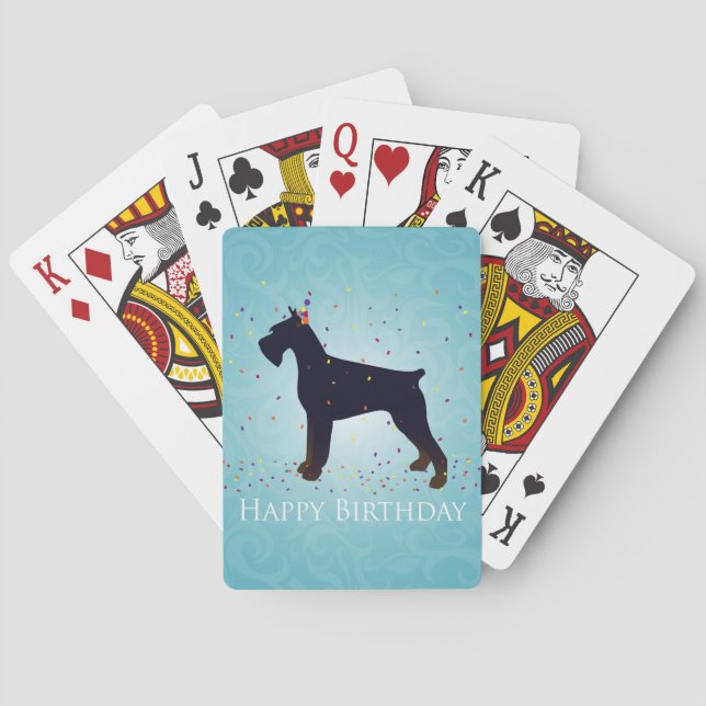 Baraja De Cartas Giant Schnauzer Happy Birday Design (Reverso)