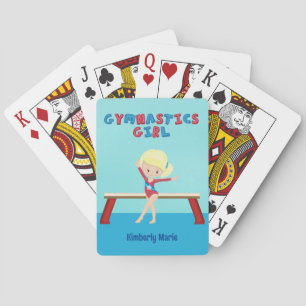 Baraja De Cartas Gimnasia de rubia Chica Personalizado Gimnasta