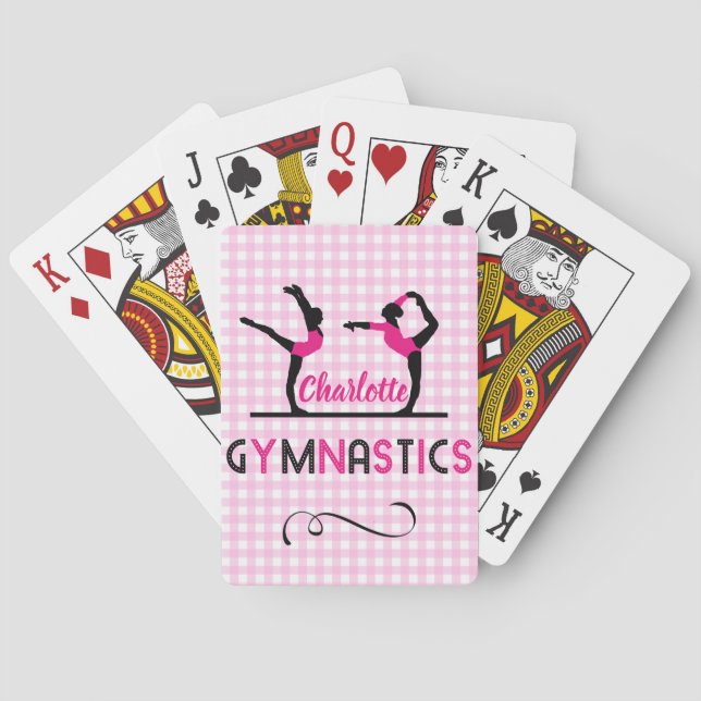 Baraja De Cartas Gimnasia Gimnasia Figuras De Gimnasia Cuidada Rosa (Reverso)