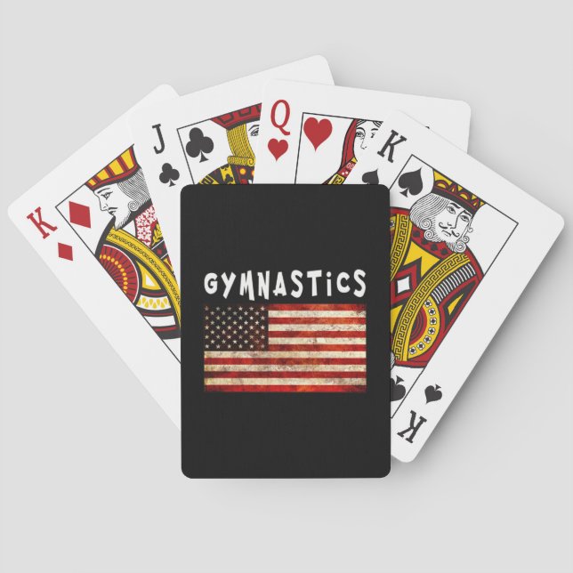 Baraja De Cartas Gimnasia Grunge Bandera Estadounidense (Reverso)