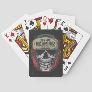 Baraja De Cartas Gimnasio de Boxer Fight Club Skeleton Boxing Perso