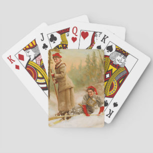 Baraja De Cartas Gira de esquí de invierno vintage