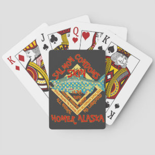 Baraja De Cartas Gira turística de recuerdo de Alaska FV Coho AK