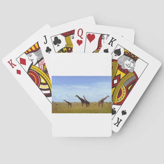 Baraja De Cartas Girafas del Parque Nacional de Nairobi (Reverso)