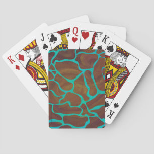 Baraja De Cartas Giraffe Brown y la impresión Verde azulada