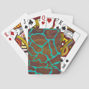 Baraja De Cartas Giraffe Brown y la impresión Verde azulada