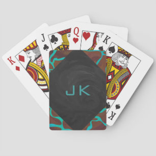 Baraja De Cartas Giraffe Brown y la impresión Verde azulada