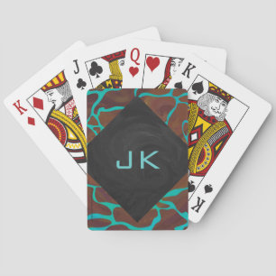 Baraja De Cartas Giraffe Brown y la impresión Verde azulada