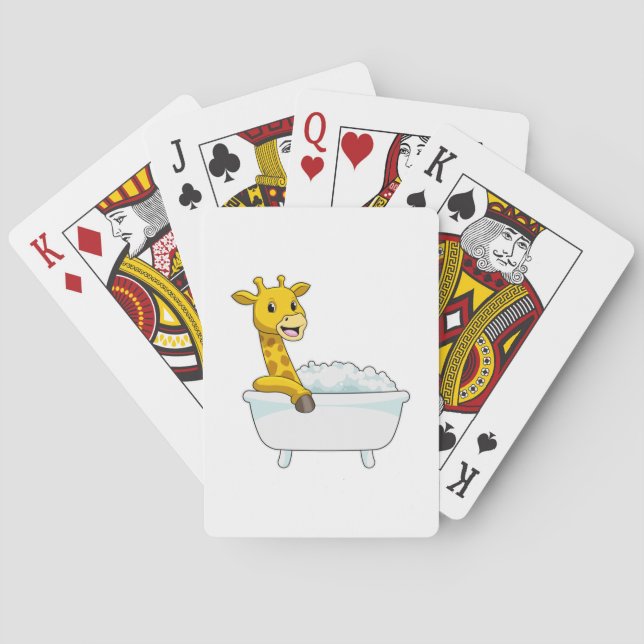 Baraja De Cartas Giraffe con bañera con espuma (Reverso)