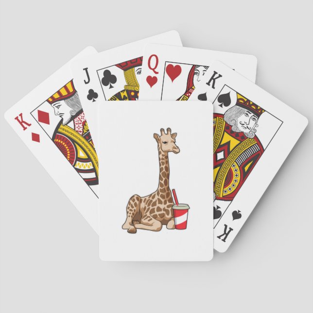 Baraja De Cartas Giraffe con bebida (Reverso)