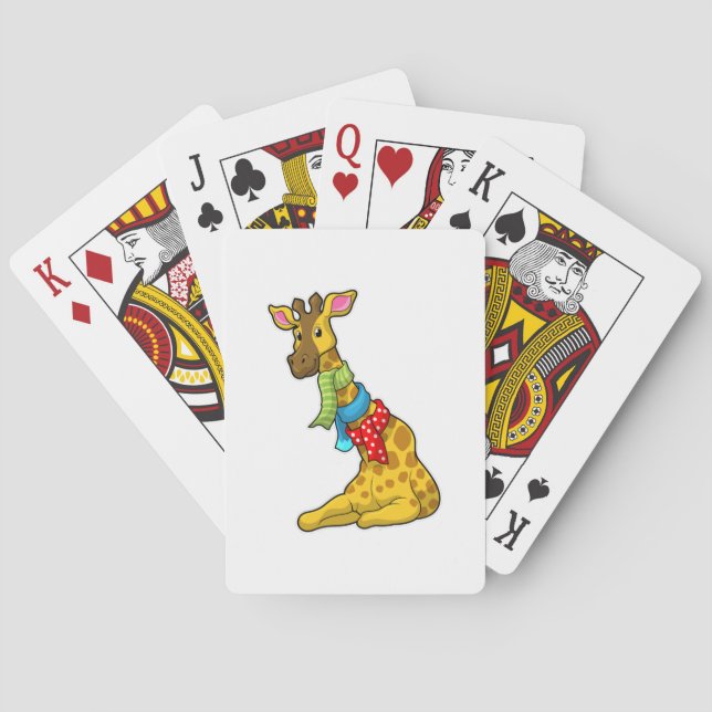 Baraja De Cartas Giraffe con bufanda (Reverso)