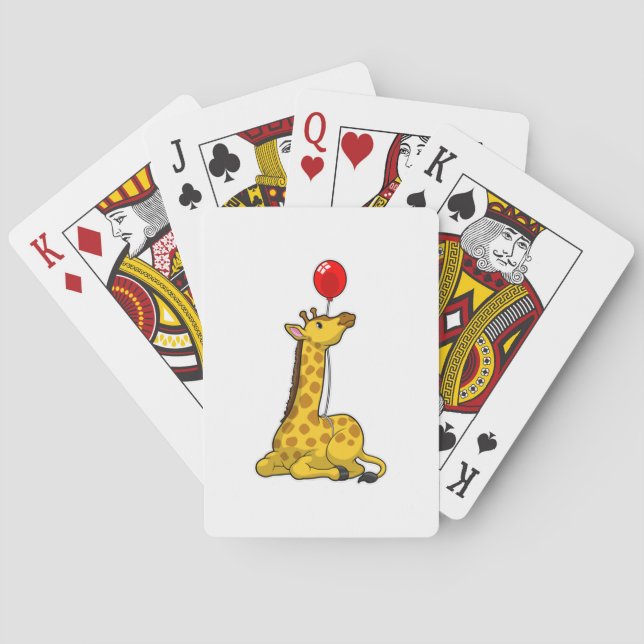 Baraja De Cartas Giraffe con globo (Reverso)