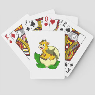 Baraja De Cartas Giraffe con hojas y huevos