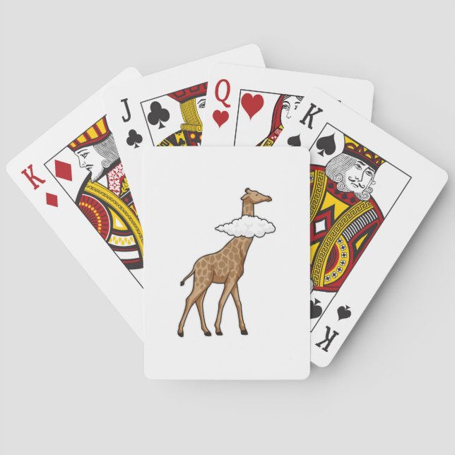 Baraja De Cartas Giraffe con nubes (Reverso)