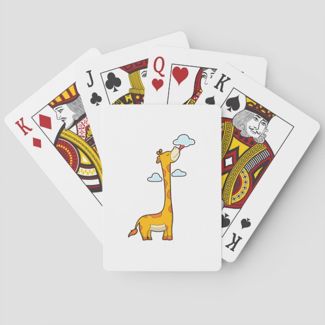 Baraja De Cartas Giraffe con nubes (Reverso)