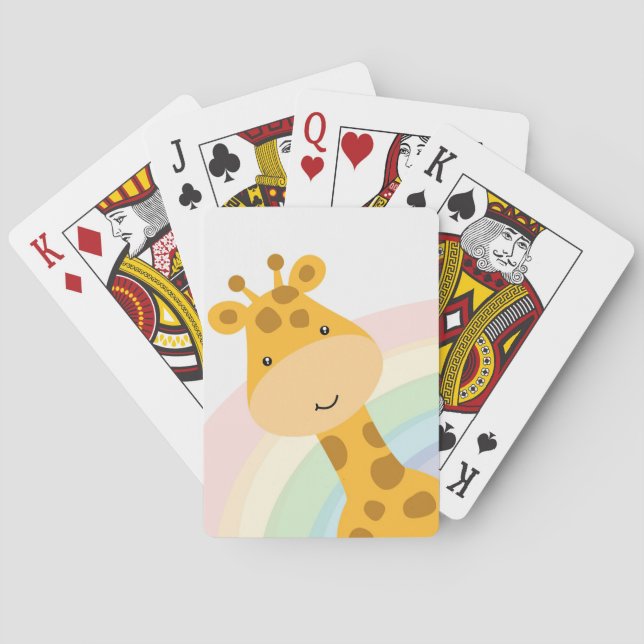 Baraja De Cartas Giraffe Lover Cute Giraffe Peeking (Reverso)