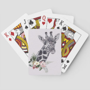 Baraja De Cartas Giraffe Lover Girafa Animal Con Flor