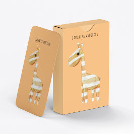 Baraja De Cartas Giraffe Naranja de Belleza Moderna con nombre