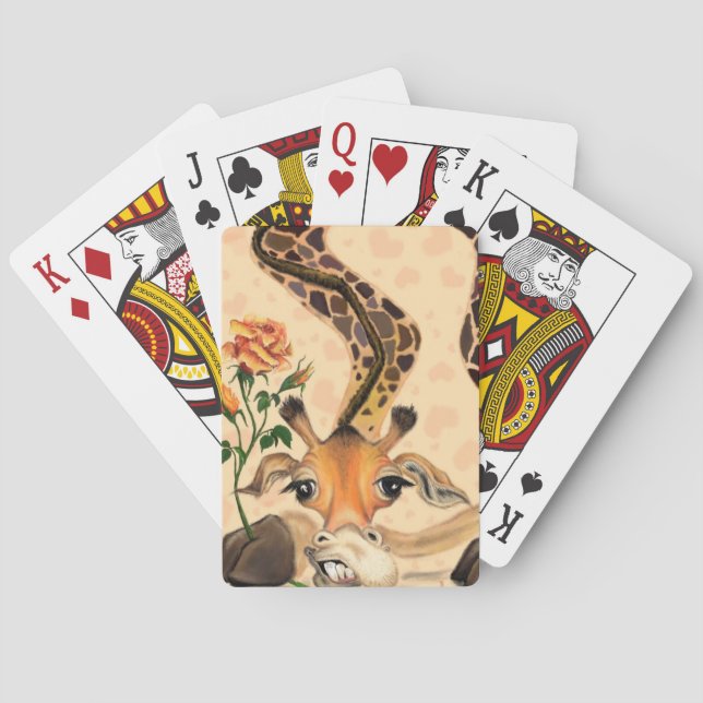 Baraja De Cartas Giraffe romántica - Caballero - Gracioso (Reverso)
