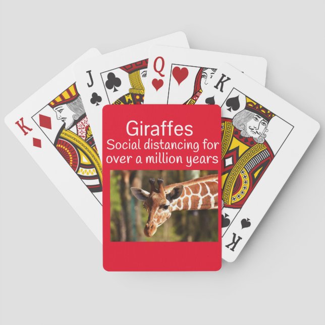 Baraja De Cartas Giraffe social a seis pies por Funnycomb (Reverso)