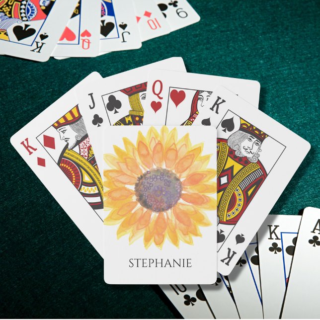 Baraja De Cartas Girasol Acuarela Personalizado (Subido por el creador)