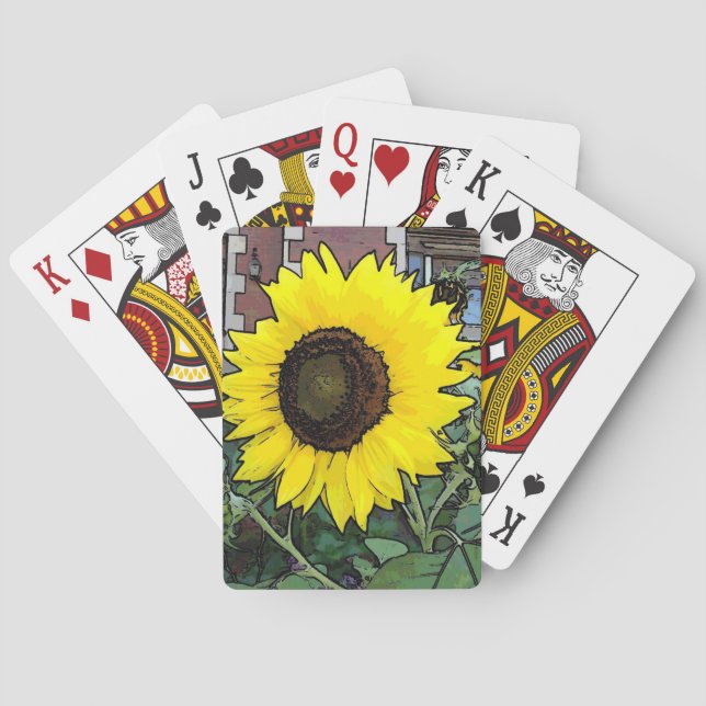 Baraja De Cartas Girasol amarillo (Reverso)