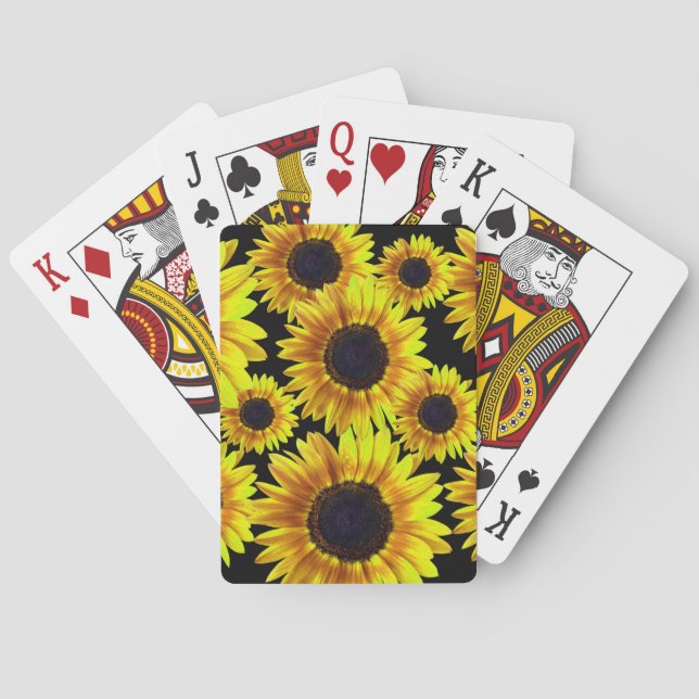 Baraja De Cartas Girasol amarillo brillante - (Reverso)