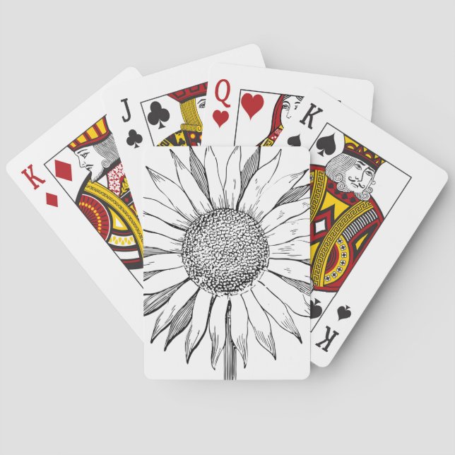 Baraja De Cartas Girasol ilustrado (Reverso)