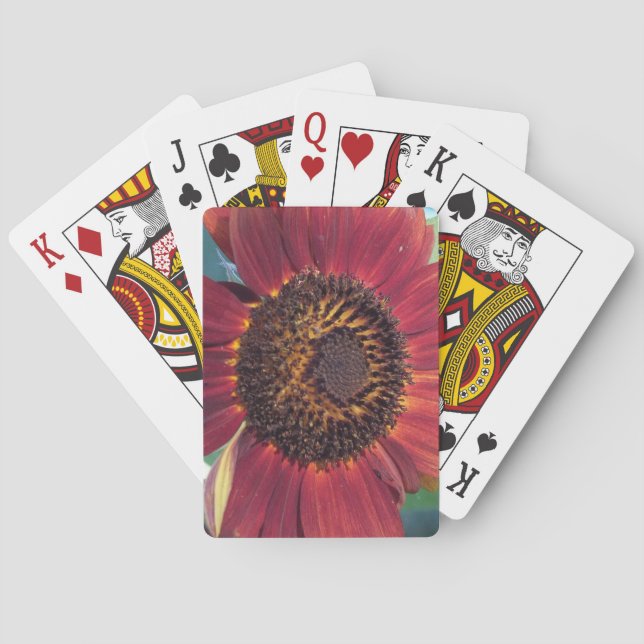 Baraja De Cartas Girasol rojo (Reverso)