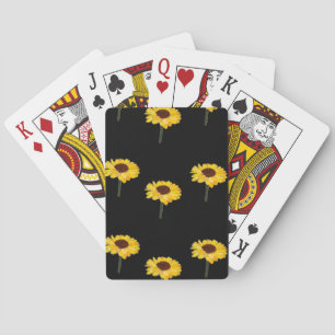 Baraja De Cartas girasoles amarillos en negro
