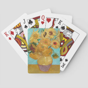 Baraja De Cartas Girasoles, pintura de naturaleza muerta postimpres