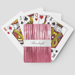 Baraja De Cartas Girly Pink Glam Glitzy Tinsel Stripes