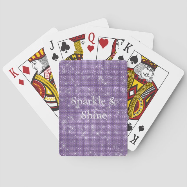 Baraja De Cartas Girly Purple Glitzy Sparkle (Reverso)