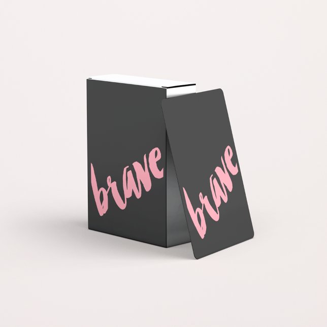 Baraja De Cartas Girly Script Brave | Negro rosa (Subido por el creador)