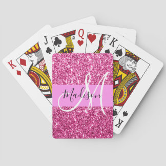 Baraja De Cartas Girly y Glam Purpurina rosado caliente espárragos