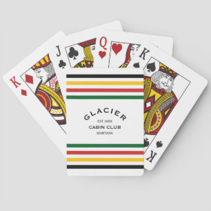 Baraja De Cartas Glacier Cabin Club Personalizado Escudo Stripe