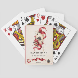 Baraja De Cartas Glam Aguarela Casino Las Vegas Borgoña Boda