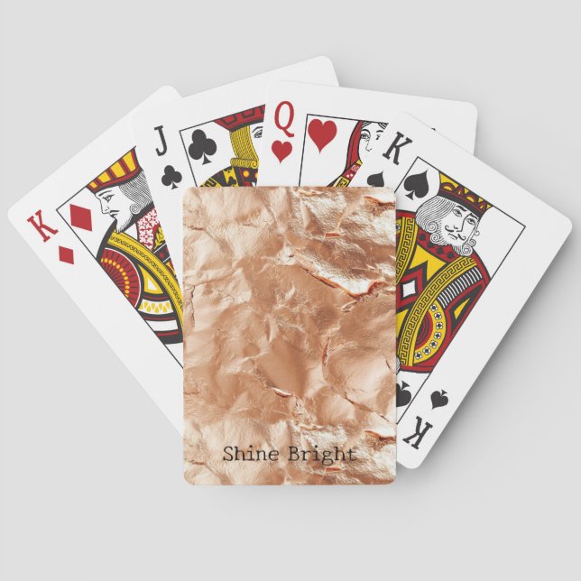 Baraja De Cartas Glam de oro Peach Rosa (Reverso)