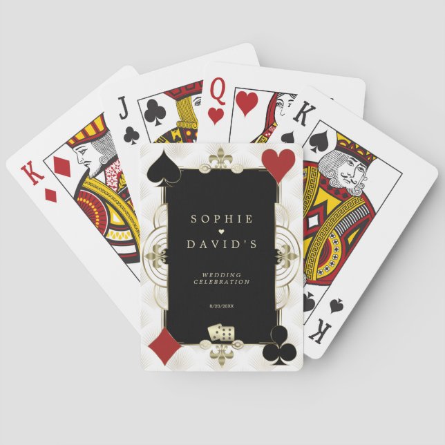Baraja De Cartas Glam Gold Casino Vegas Poker Wedding (Reverso)