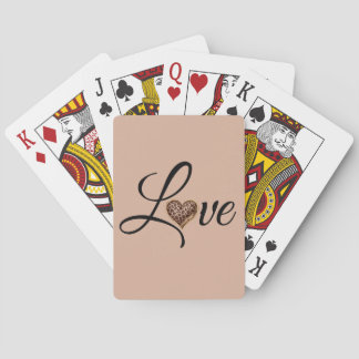 Baraja De Cartas Glam Leopard Heart Love Design