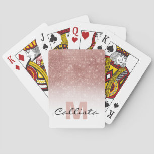 Baraja De Cartas Glamoroso Rosa Purpurina de oro secuencial Ombre