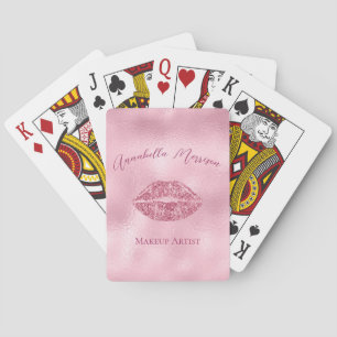 Baraja De Cartas Glamorosos labios de Purpurina rosa