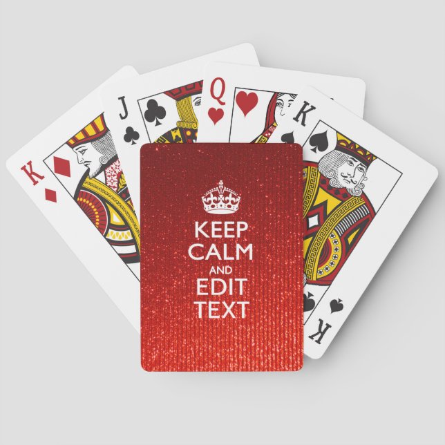 Baraja De Cartas Glamour Rojo Festividad Personalizada Mantener la  (Reverso)