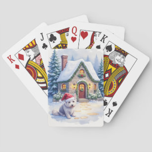 Baraja De Cartas Glen de Imaal Terrier Cabaña Nevada Sombrero de Sa